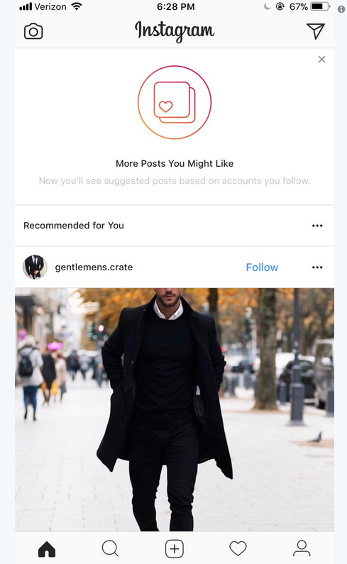 Instagram тестирует рекомендации в лентах пользователей