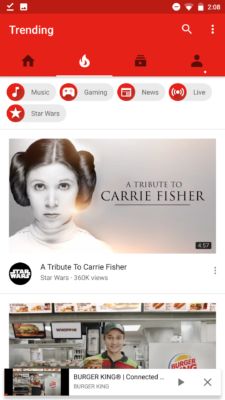 YouTube также тестирует новый вид свёрнутого видео в мобильном приложении.